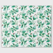 Winter Berries Winter Greenery Moderne Weihnachten Geschenkpapier (Flach)