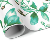 Winter Berries Winter Greenery Moderne Weihnachten Geschenkpapier (Rolleneckpunkt)