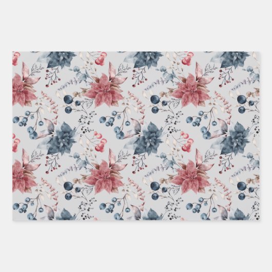 Winter Berries Wrapping Paper Sheets Geschenkpapier Set (Vorderseite 3)