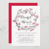 Winter Berries Wreath Bridal Dusche Einladung (Vorne/Hinten)