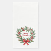 Winter Berries Wreath Red Bow Serviette (Vorderseite)