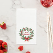 Winter Berries Wreath Red Bow Serviette (Beispiel)