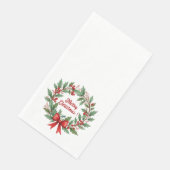 Winter Berries Wreath Red Bow Serviette (Ecke)