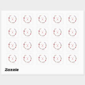 Winter Berries Wreath Wedding Quadratischer Aufkleber (Blatt)