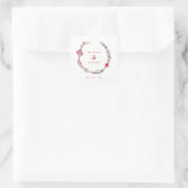 Winter Berries Wreath Wedding Quadratischer Aufkleber (Tasche)