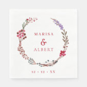 Winter Berries Wreath Wedding Serviette (Vorderseite)