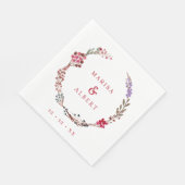 Winter Berries Wreath Wedding Serviette (Ecke)