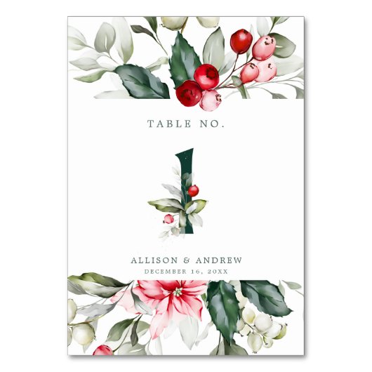 Winter Berry # 1 Tischnummer (Vorderseite)