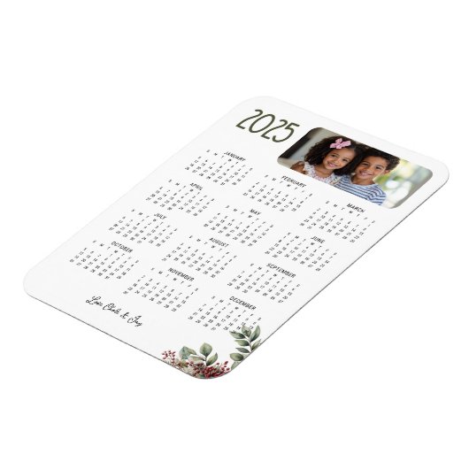 Winter Berry 2025 Kalenderkarte Magnet (Linke Seite)