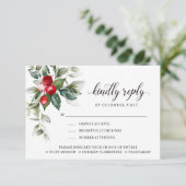 Winter Berry | Bitte beantworten | Optionen für da RSVP Karte (Stehend Vorderseite)