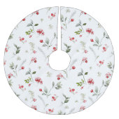 Winter Berry Botanischer Baumrock Polyester Weihnachtsbaumdecke (Vorderseite)