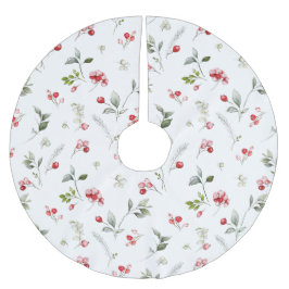 Winter Berry Botanischer Baumrock Polyester Weihnachtsbaumdecke