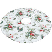 Winter Berry Botanischer Baumrock Polyester Weihnachtsbaumdecke (Schrägansicht)