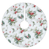 Winter Berry Botanischer Baumrock Polyester Weihnachtsbaumdecke (Vorderseite)