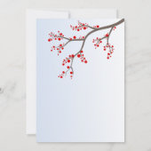 Winter Berry Branch Wedding Einladung (Rückseite)