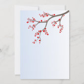 Winter Berry Branch Wedding Einladung (Rückseite)