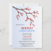 Winter Berry Branch Weihnachtsfeier Einladung (Vorderseite)