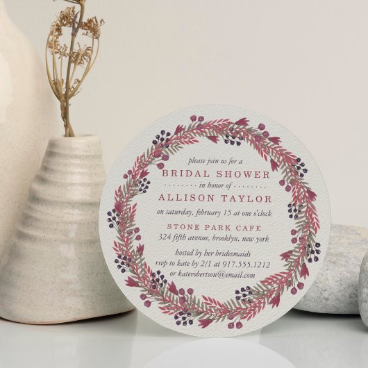 Winter Berry Bridal Dusche Einladung