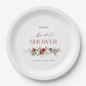 Winter Berry Bridal Shower Paper Plates Pappteller (Vorderseite)