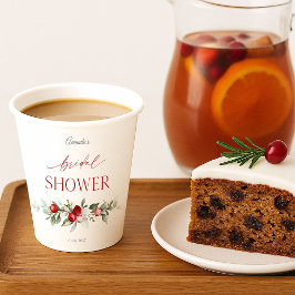 Winter Berry Bridal Shower Pappbecher