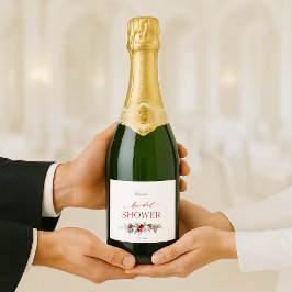 Winter Berry Bridal Shower Schaumweinetikett