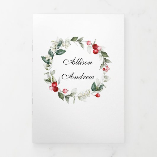 Winter Berry Christmas Wedding Timeline Einladung (Cover)