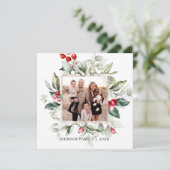 Winter Berry Family Foto Einladung (Stehend Vorderseite)
