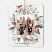 Winter Berry Family Foto Keramik Ornament (Links)