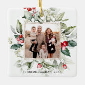 Winter Berry Family Foto Keramik Ornament (Vorderseite)