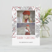 Winter Berry Feiertagskarte (Stehend Vorderseite)