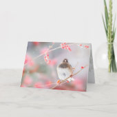 "Winter Berry Junco", 5" x 7" geklappte Grußkarte Karte (Vorderseite)