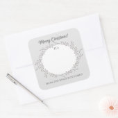 Winter Berry Kreath bis zum Geschenktag Quadratischer Aufkleber (Umschlag)