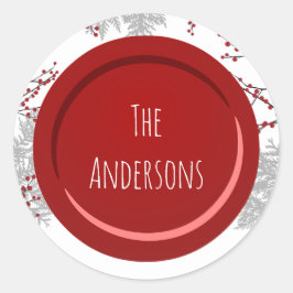 Winter Berry Name Runder Aufkleber