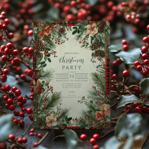 Winter Berry Pine Christmas Einladung