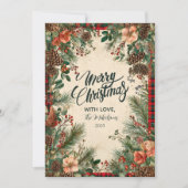 Winter Berry Pine Christmas Feiertagskarte (Vorderseite)
