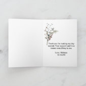 Winter Berry Rustic Boho Wildblumen 2 Foto Dankeskarte (Innenseite)