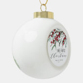 Winter Berry Script Frohe Weihnachtsferien Keramik Kugel-Ornament (Links)