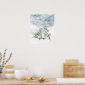 Winter Berry, Vögel und Schnee Poster (Küche)