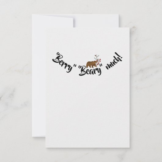 Winter Berry Woodland Babydusche Danke Karte (Rückseite)