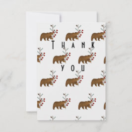 Winter Berry Woodland Babydusche Danke Karte