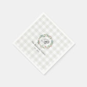 Winter Berry Wreath Familienname Erstweihnachtsanf Serviette (Ecke)