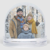 Winter Berry Wreath Family Name Monogram Schneekugeln (Rückseite)