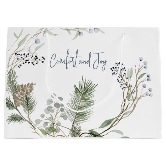 Winter Berry Wreath Große Geschenktüte (Vorderseite)