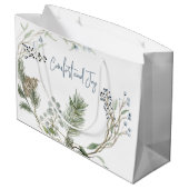 Winter Berry Wreath Große Geschenktüte (Rückseite Schrägansicht)
