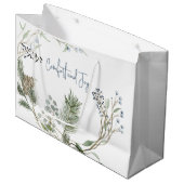 Winter Berry Wreath Große Geschenktüte (Vorderseite Schrägansicht)