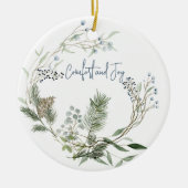 Winter Berry Wreath Keramik Ornament (Vorne)