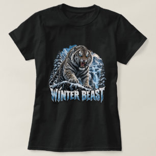 Winter-Bestie-Weißer-Tiger-Shirt, Wütend Brüllende T-Shirt