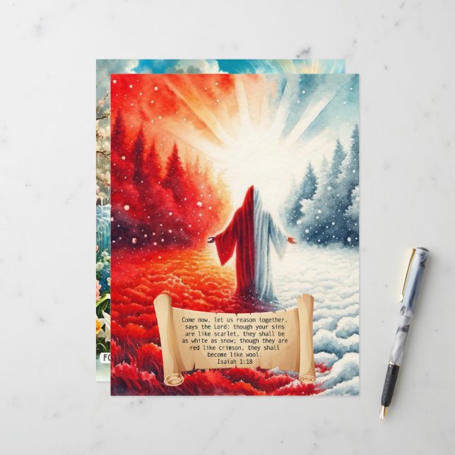 Winter Bibel Verses Papier Kunsthandwerk (Vorderseite/Rückseite Beispiel)