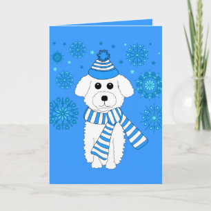 Winter Bichon Feiertagskarte