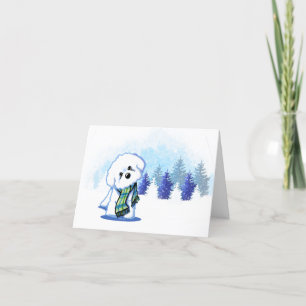 Winter Bichon Frisé Weihnachtskarte Dankeskarte